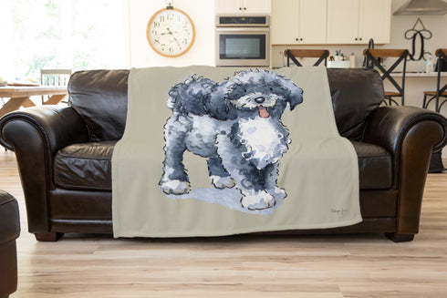 Havanese Grey & White Throw